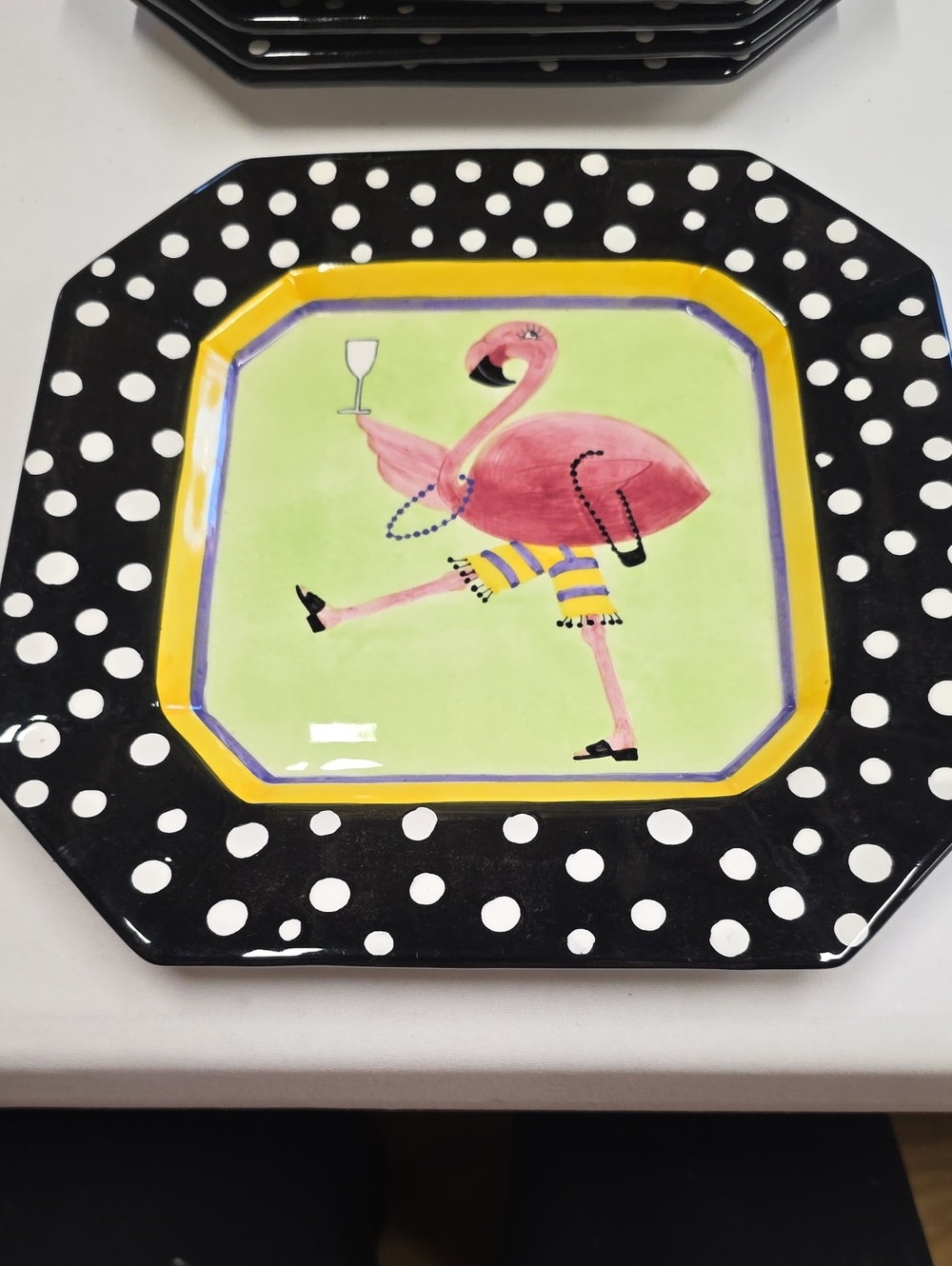 Vintage "Funky Flamingo" pattern by Lotus, Set Of 5